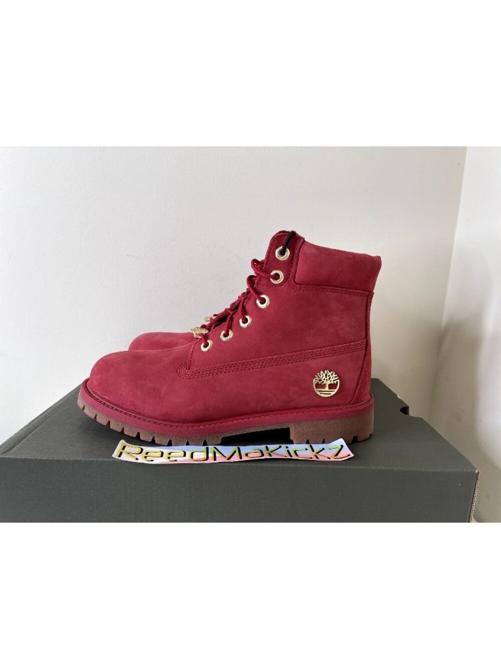 Timberland Boots 6 inch Dark Red Nubuck Kids YOUTH SIZES